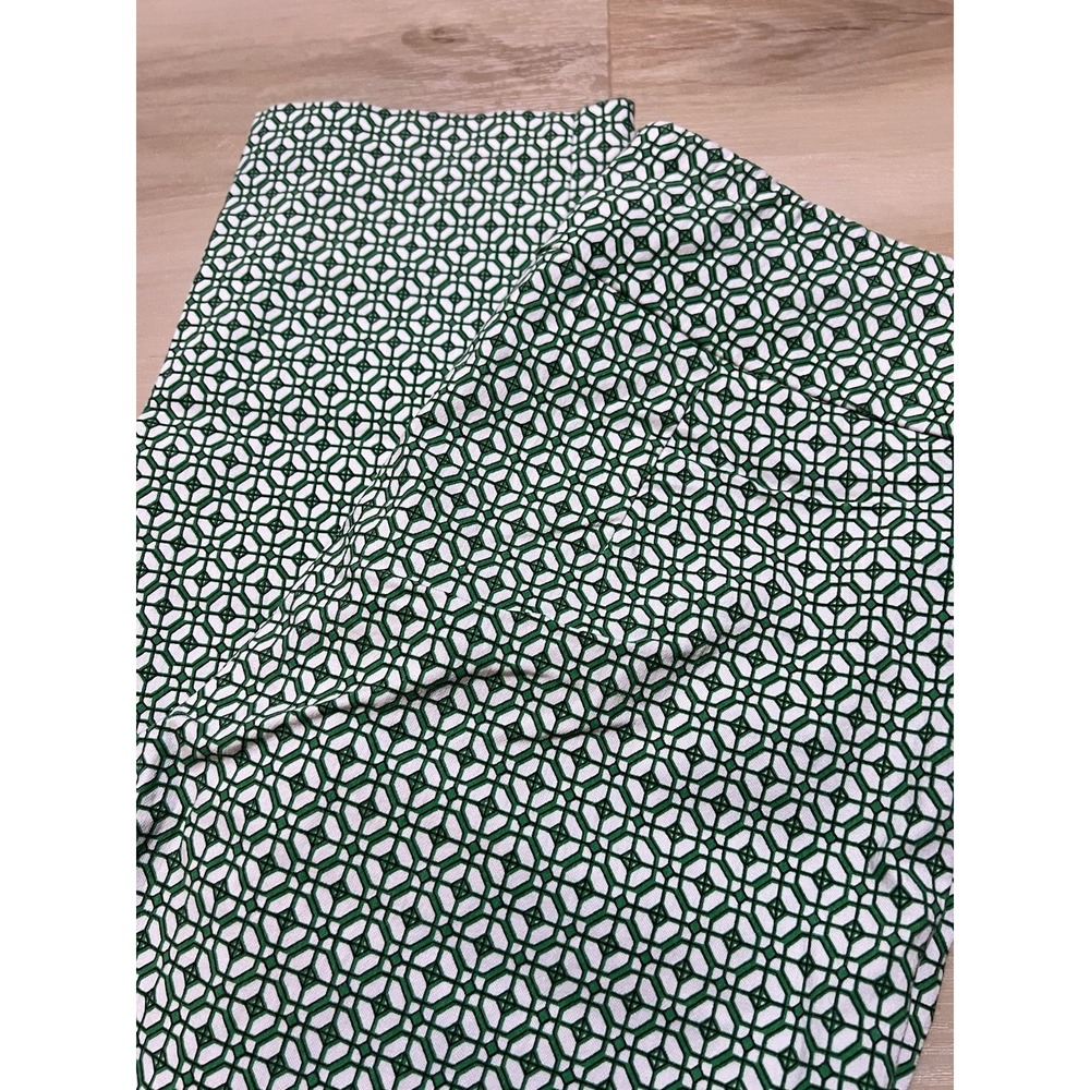 Attyre 4 Petite Pants Ankle Cropped Multicolor Diamond Print Geometric Green